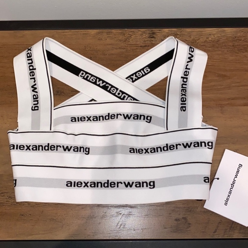 Alexander Wang logo Bandage Cropped Bra Top M L